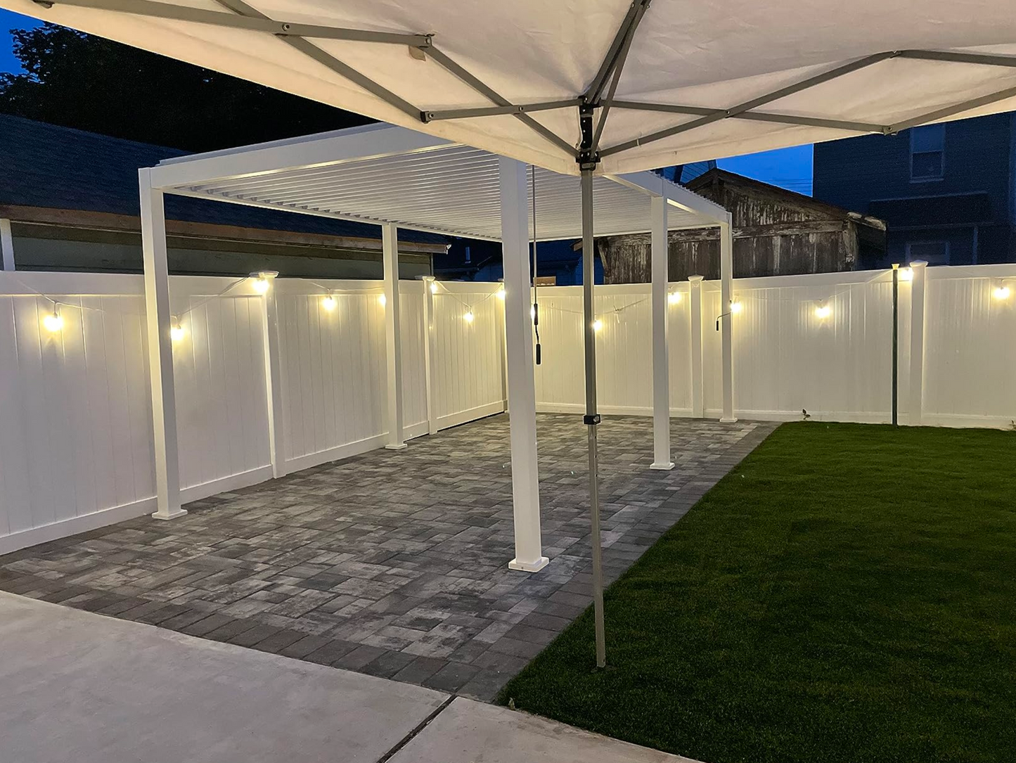 white festoon lights outdoor patio garden weatherproof LED